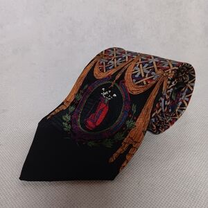 Barry Wells Trophy Tie Silk Golf Geometric Design